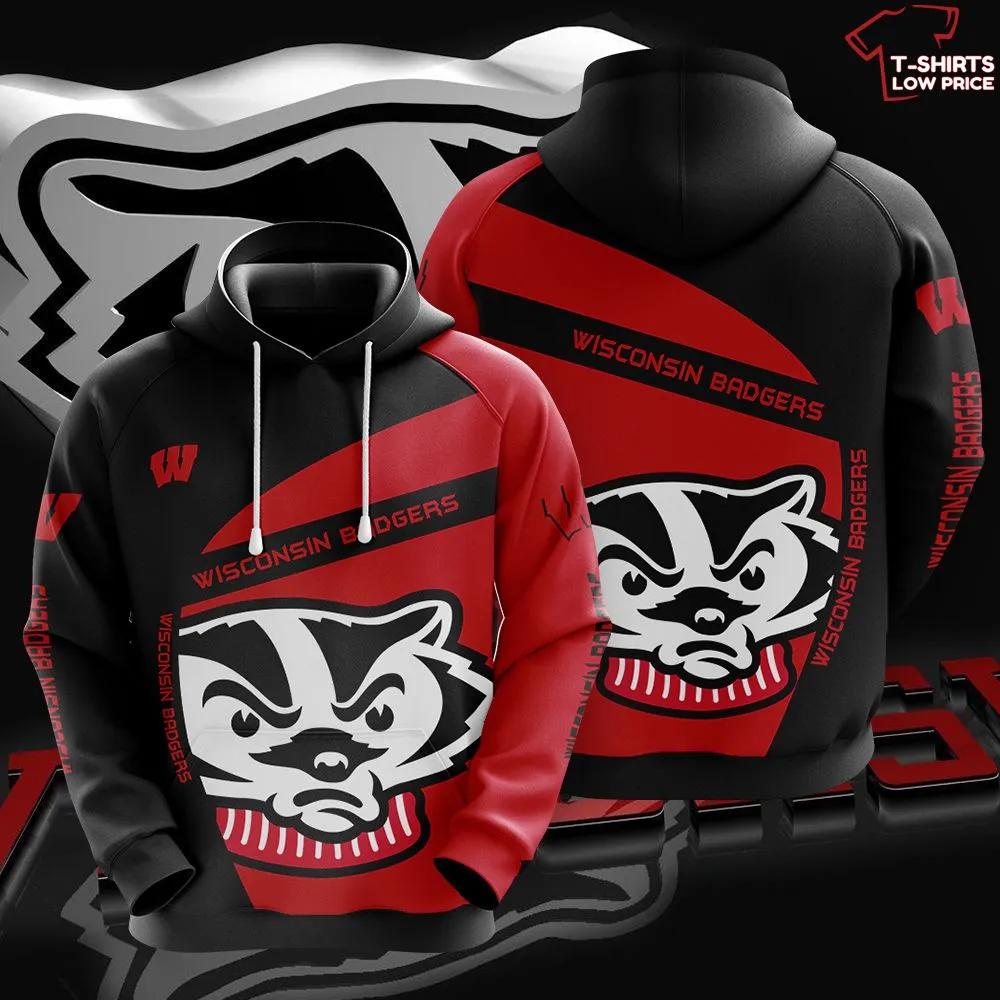 Ncaa Wisconsin Badgers 3D Hoodie V1 - All Over Print