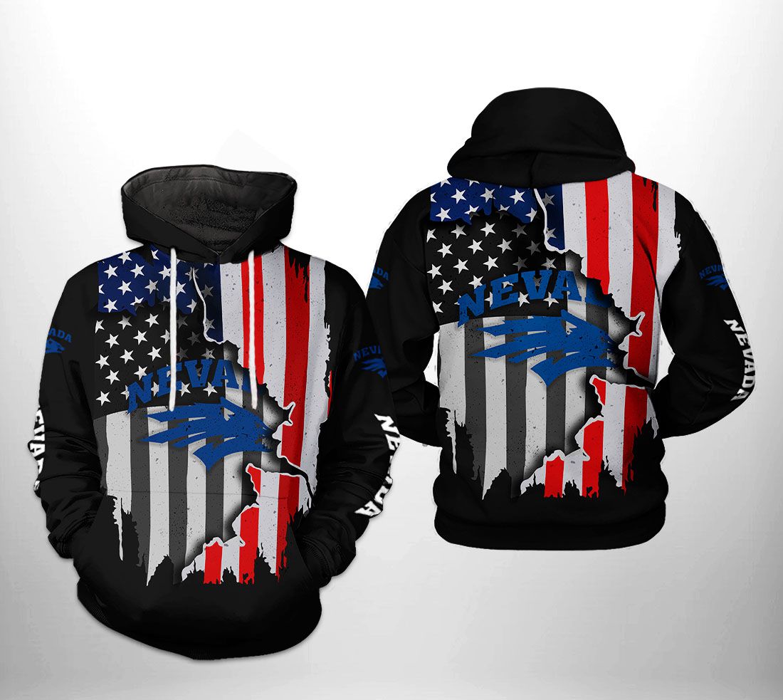 Nevada Wolf Pack Ncaa Us Flag 3D Printed Hoodie/Zipper Hoodie For Men With Custom Design Prints