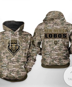 New Mexico Lobos Ncaa Camo Veteran 3D Printed Hoodie Zipper Hooded Jacket With Custom Prints