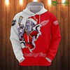 Nhl 3D Red Wings All Over Print Zip-Up Hoodie - Ice Hockey Fan 