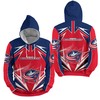 Nhl Columbus Blue Jackets Lighting 3D Full Over Print Hoodie Sweater And T-Shirt Set - Perfect For Fans