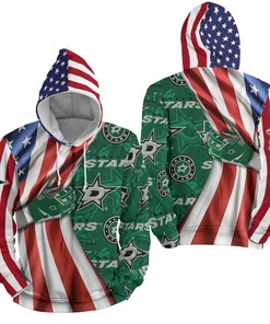 Nhl Dallas Stars American Flag 3D All Over Print Hoodie - Sweater Tshirt