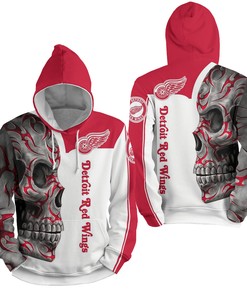 Nhl Detroit Red Wings Lightning 3D All Over Print Hoodie - Men'S Zip Up Hoodie
