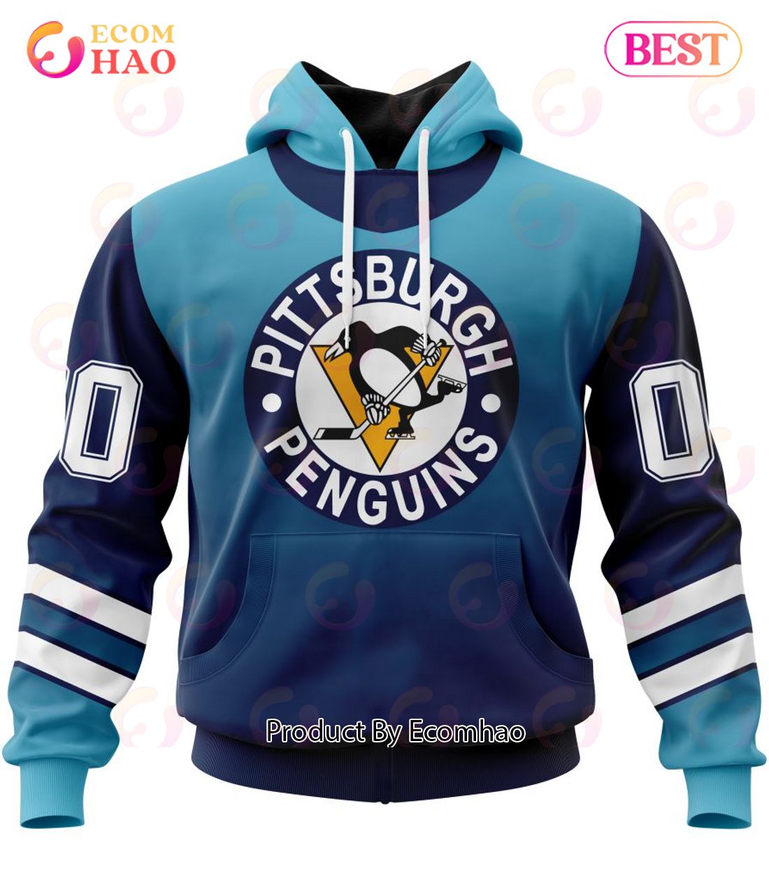 Nhl Pittsburgh Penguins Retro Gradient 3D Hoodie - Fans Gift