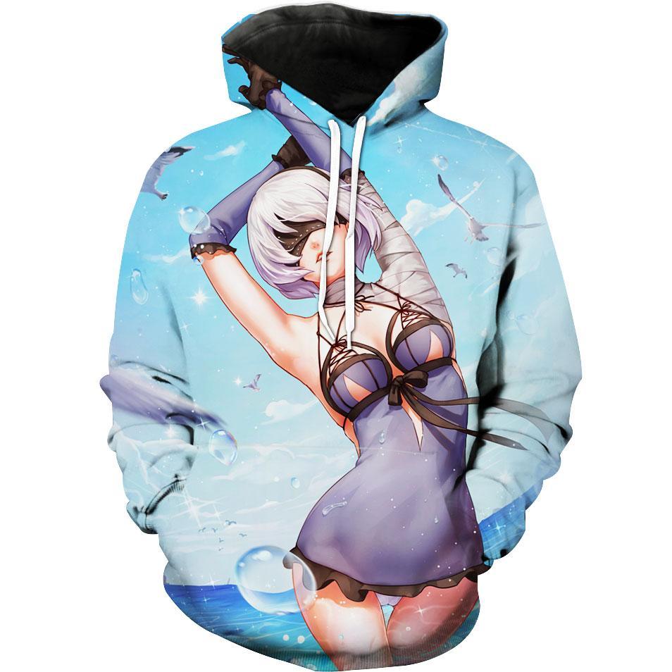 Nier Anime And Gaming Nier 3D Hoodie With Zippers