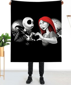 Nightmare Before Christmas Blanket - Super Soft Fleece Throw Blanket for Bedroom and Living Room