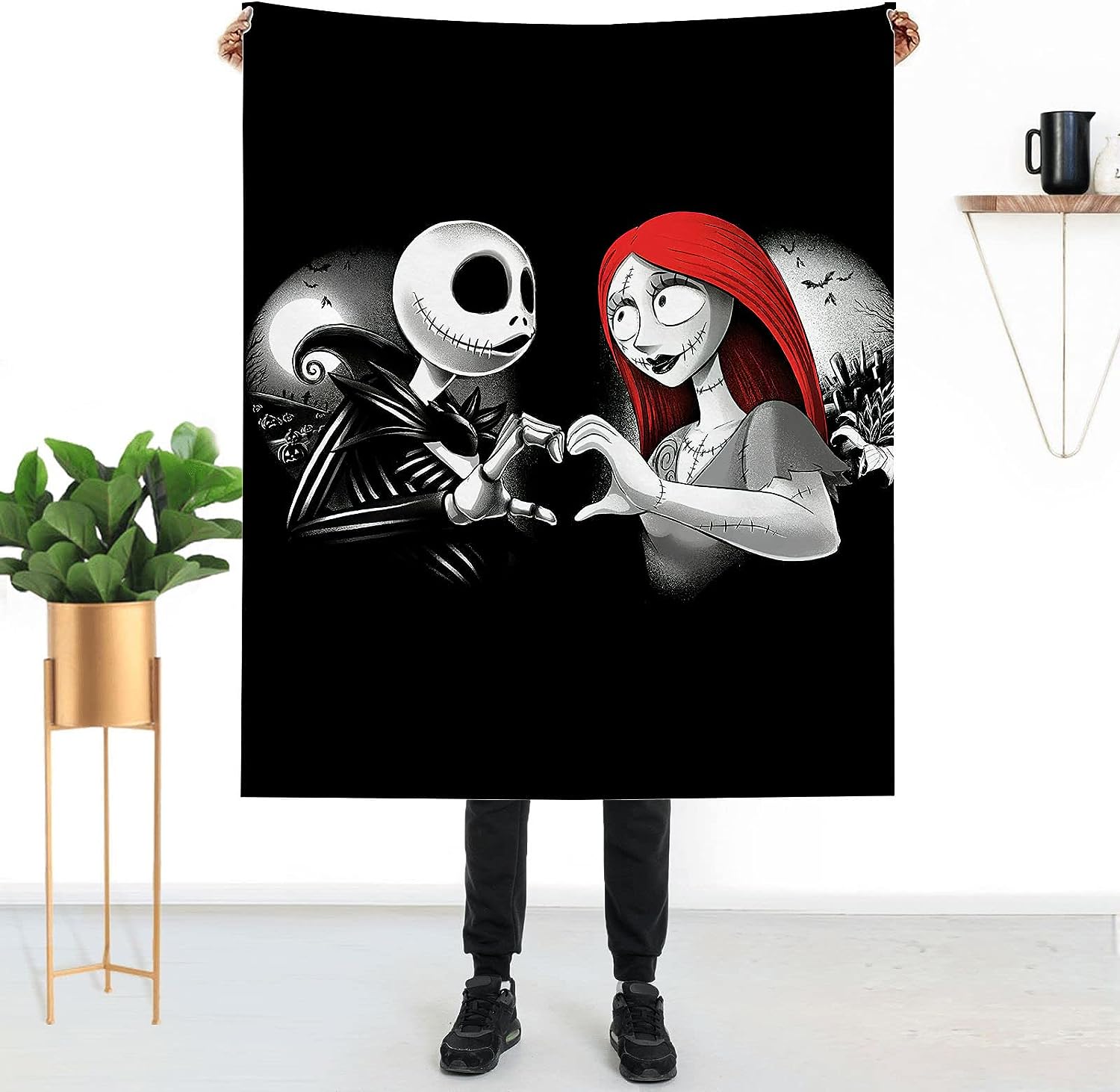 Nightmare Before Christmas Blanket - Super Soft Fleece Throw Blanket for Bedroom and Living Room