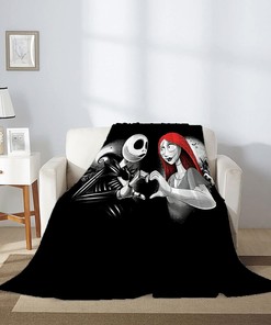 Nightmare Before Christmas Blanket - Super Soft Fleece Throw Blanket for Bedroom and Living Room