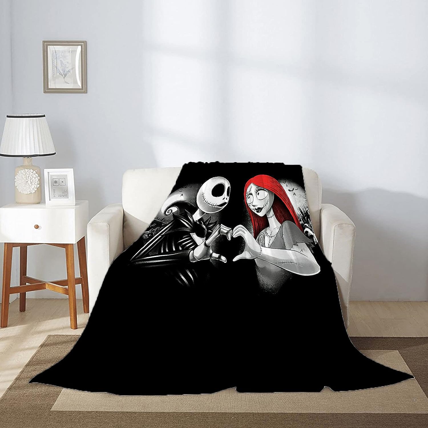 Nightmare Before Christmas Blanket - Super Soft Fleece Throw Blanket for Bedroom and Living Room