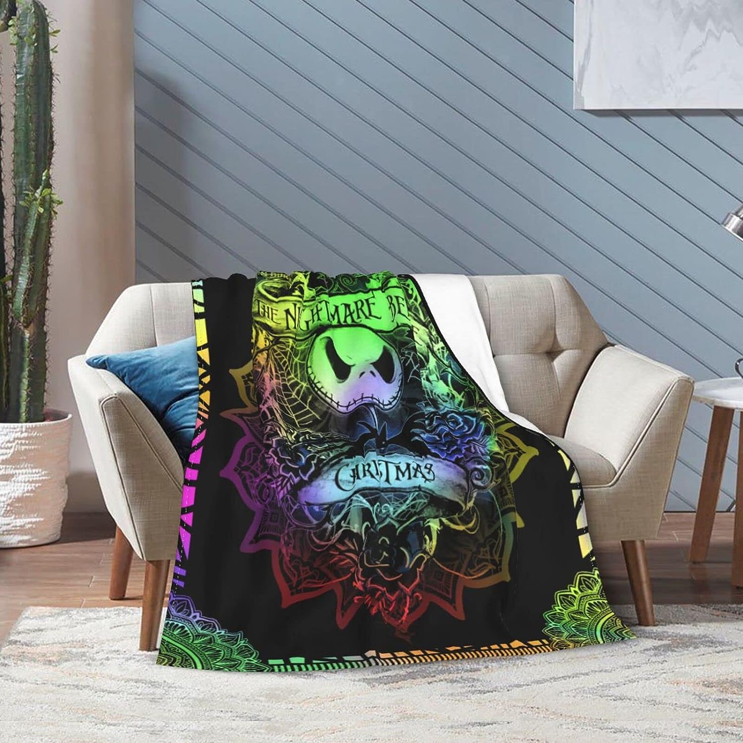 Nightmare Before Christmas Cartoon Blanket - Cute and Cozy Flannel Fleece Throw for Winter