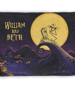Nightmare Before Christmas Custom Blanket - Jack and Sally Gift for Couples