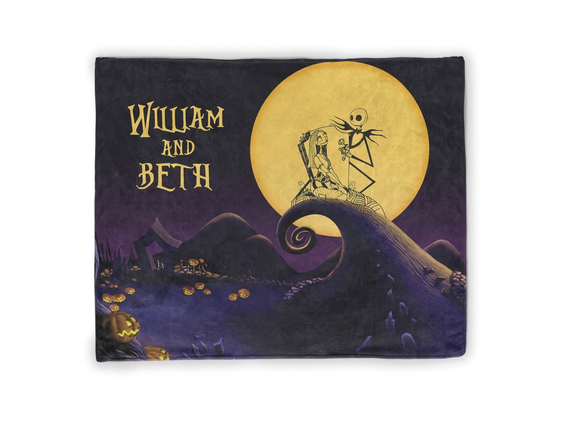 Nightmare Before Christmas Custom Blanket - Jack and Sally Gift for Couples