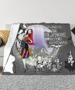 Nightmare Before Christmas Custom Name Double Layer Blanket - Kids and Adult Gift