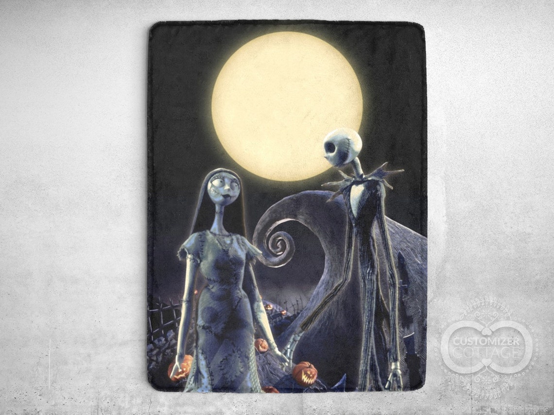 Nightmare Before Christmas Jack and Sally Blanket - Custom Made Ultra-Soft Fleece