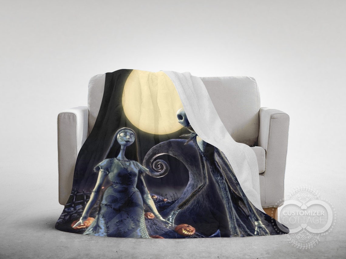 Nightmare Before Christmas Jack and Sally Blanket - Custom Made Ultra-Soft Fleece