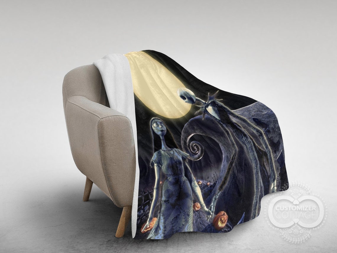 Nightmare Before Christmas Jack and Sally Blanket - Custom Made Ultra-Soft Fleece