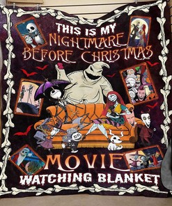 Nightmare Before Christmas Movie Watching Fleece Blanket - Perfect for Halloween