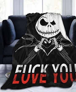 Nightmare Before Christmas Quilt - Personalized Jack Skellington Lover's Bedspread Gift