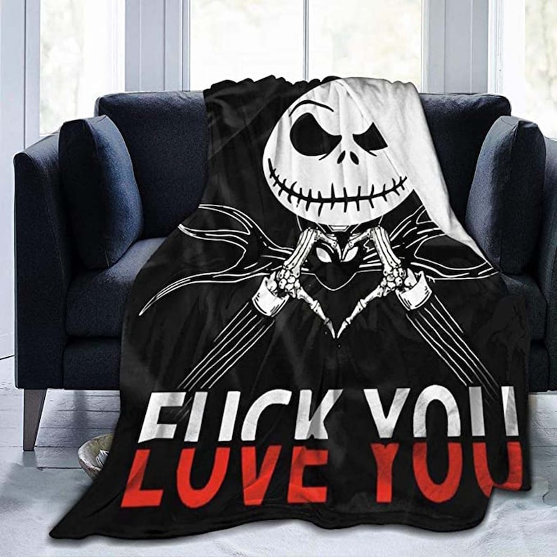 Nightmare Before Christmas Quilt - Personalized Jack Skellington Lover's Bedspread Gift