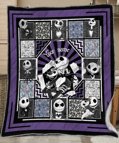 Nightmare Before Christmas Quilt - Personalized Jack Skellington Lover's Bedspread Gift