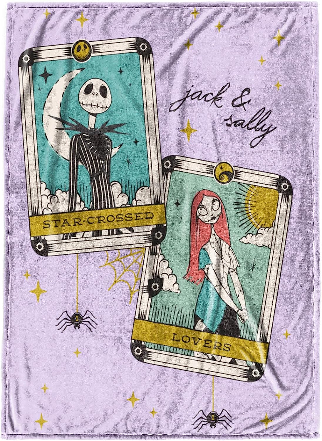 Nightmare Before Christmas Tarot Cards Throw Blanket - Super Soft Fleece Bedding, 50 x 70 inches