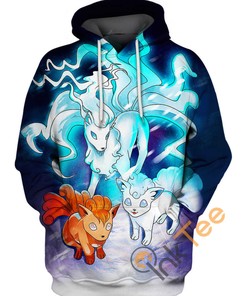 Ninetales And Vulpix All Over Print Zip Up Hoodie Men