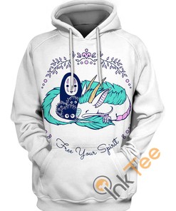 No Face And Dragon Haku All Over Print Zip Up Hoodie Men