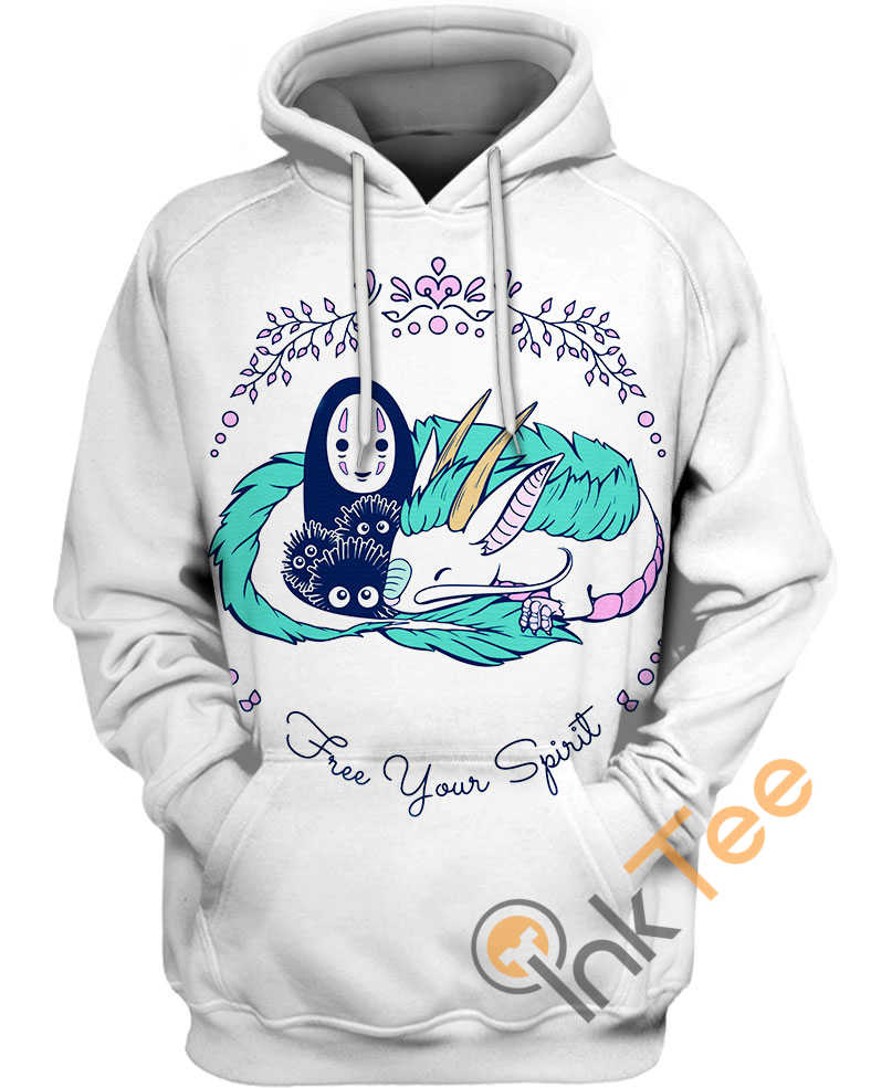 No Face And Dragon Haku All Over Print Zip Up Hoodie Men