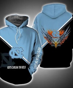 North Carolina Tar Heels Fire Eagle 3D Hoodie Perfect Ncaa Basketball Gifts