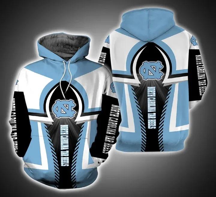 North Carolina Tar Heels Logo Football 3D Hoodie Perfect For Sports Fans