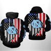 North Carolina Tar Heels Usa Flag 3D Print Hoodie - Patriotic College Fan Apparel