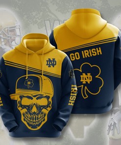 Notre Dame Fighting Irish All Over Print Hoodie With Custom Sports Images 3D - Perfect Ncaa Gift For Men And Women