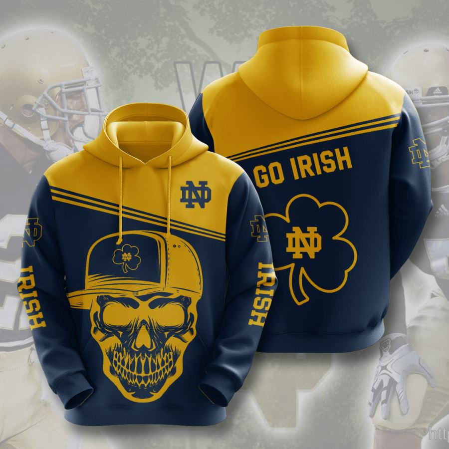 Notre Dame Fighting Irish Custom All Over Print Hoodie 3D For Ncaa Fans, Style 3