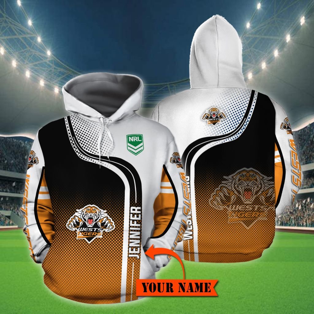 Nrl 3D All Over Print Hoodie With Personalized Name And Zip Hoodie Option