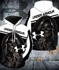 Nun Skeleton Holds Under Armour Logo Custom All Over Print 3D Hoodie