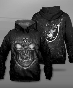 Oakland Raiders Nfl Fan Lava Skull 3D Hoodie - Mens 3D Hoodies With Quotes