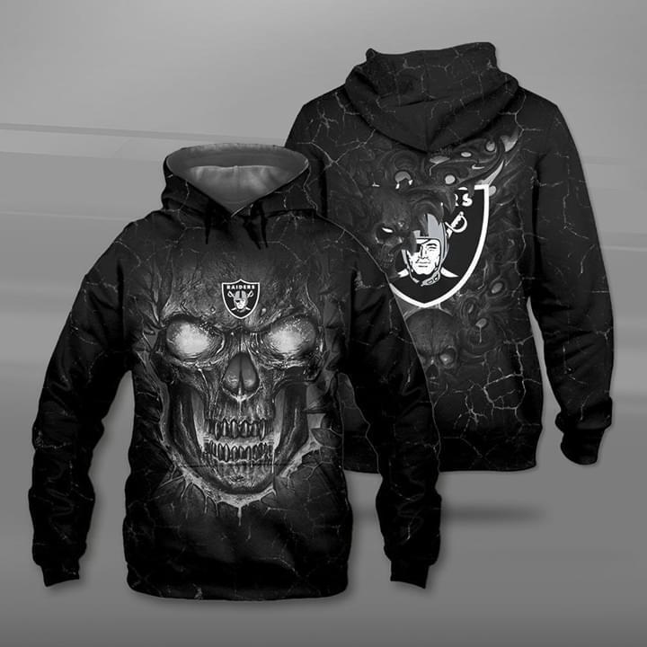 Oakland Raiders Nfl Fan Lava Skull 3D Hoodie - Mens 3D Hoodies With Quotes
