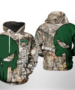 Ohio Bobcats Ncaa Camo Veteran Hunting 3D Hoodie - All Over Print Zip Up Hoodie
