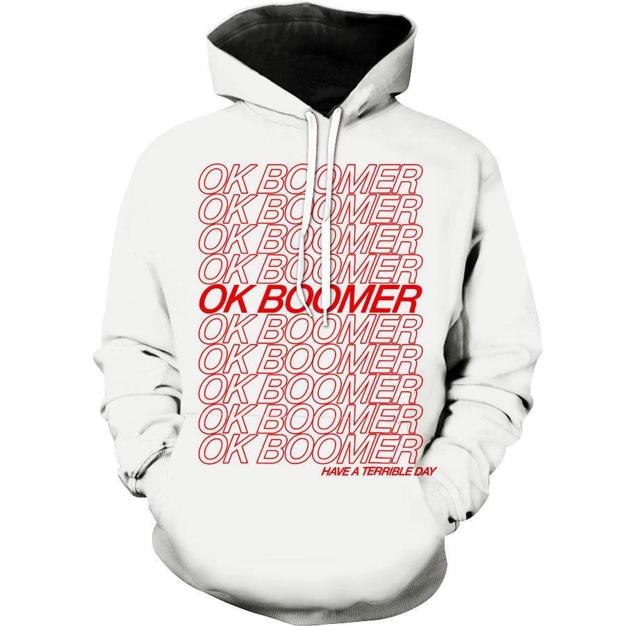 Ok Boomer Funny All Over Print 3D Hoodie