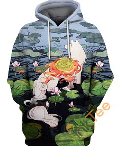 Okami Amaterasu Custom All Over Print 3D Hoodie, 3D Hoodies With Zippers