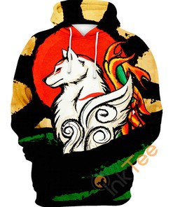 Okami Illustration Custom All Over Print 3D Hoodie