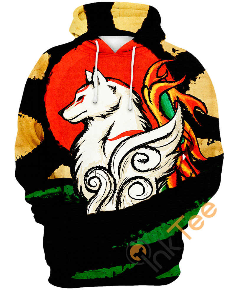Okami Illustration Custom All Over Print 3D Hoodie