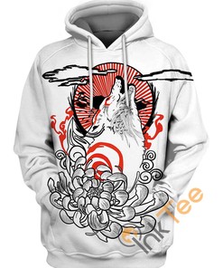 Okami Japanese Tatoo All Over Print Zip Up Hoodie Men
