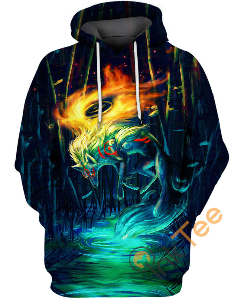 Okami Wolf 3D Hoodie For Men Graphic