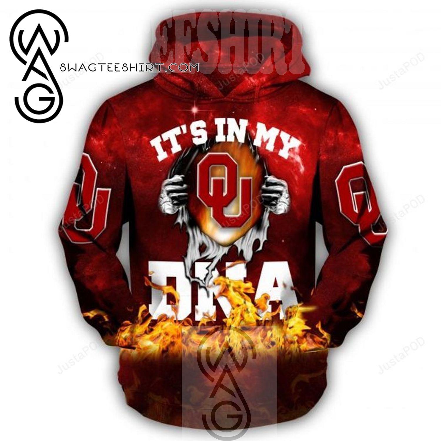 Oklahoma Sooners Fan Gift: Jack Skellington And Zero All Over Print 3D Hoodie