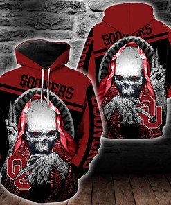 Oklahoma Sooners Skull 3D Hoodie, Perfect Gift For Him