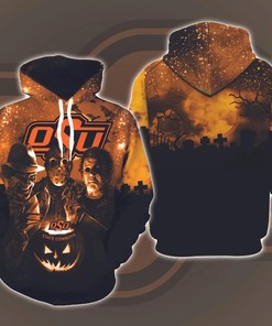 Oklahoma State Cowboys Halloween 3D Hoodie: Horror Movies All Over Print 