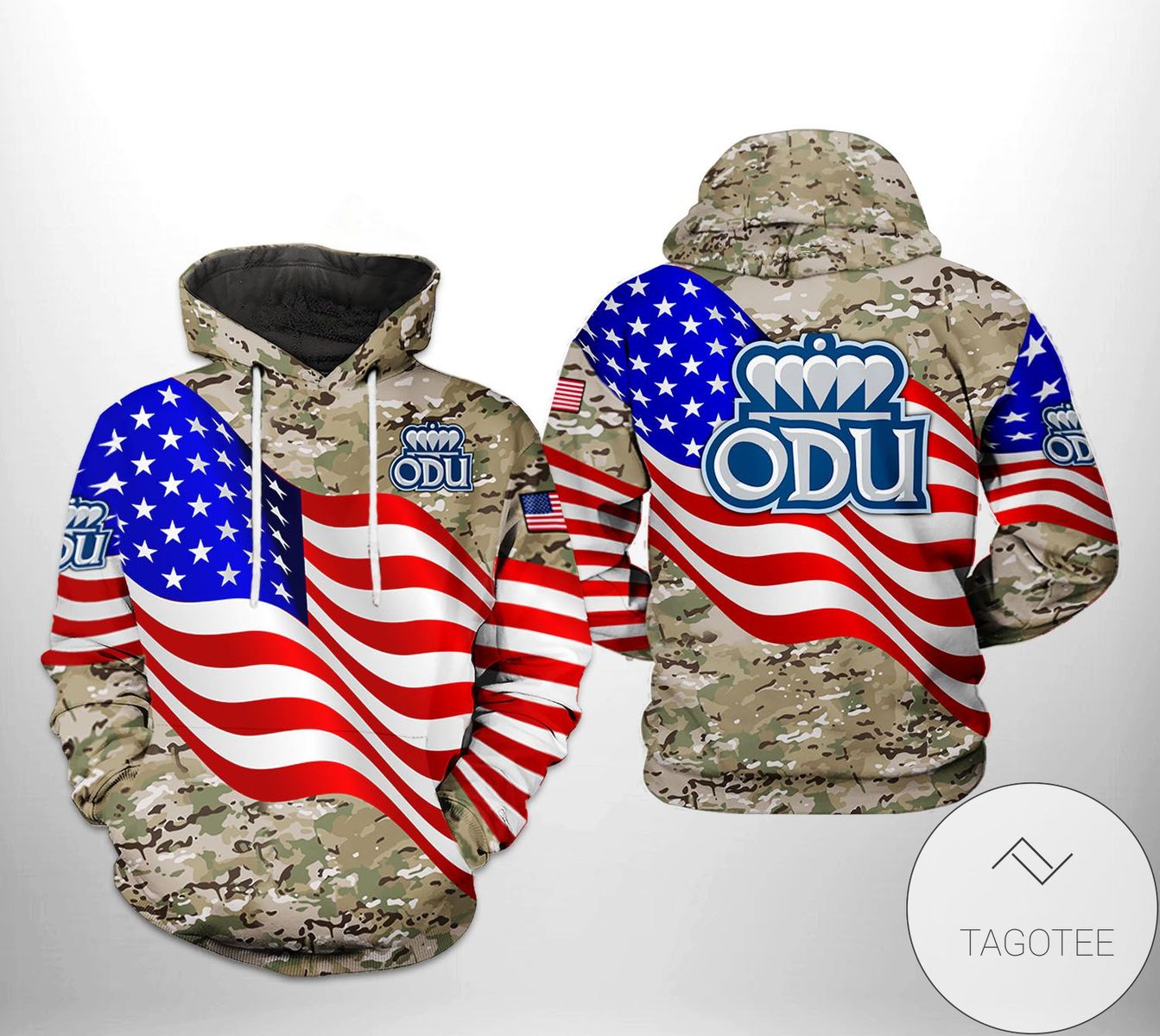 Old Dominion Monarchs Ncaa Us Flag Camo Veteran 3D Printed Hoodie