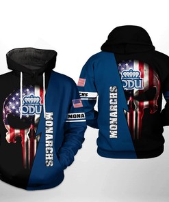 Old Dominion Monarchs Ncaa Us Flag Skull 3D Printed Hoodie