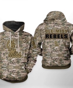 Ole Miss Rebels Camo Veteran All Over Print 3D Zipper Hoodie With Us Flag